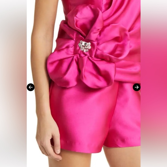 NWOT HUTCH Kinsley Strapless Pink Satin Romper Size 14W - Picture 6 of 9